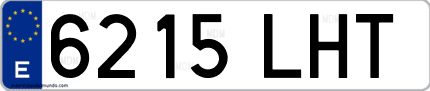 Ejemplo de matrícula de coche ordinaria 6215 LHT