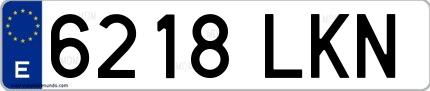 Ejemplo de matrícula española 6218 LKN