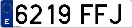 Ejemplo de matrícula española 6219 FFJ