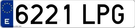 Ejemplo de matrícula española 6221 LPG