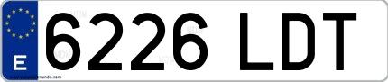 Ejemplo de matrícula española 6226 LDT