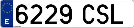 Ejemplo de matrícula española 6229 CSL