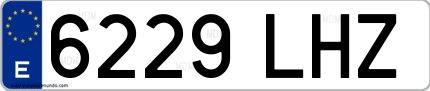 Ejemplo de matrícula española 6229 LHZ