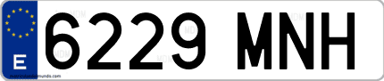 Ejemplo de matrícula de coche ordinaria 6229 MNH
