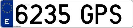 Ejemplo de matrícula española 6235 GPS