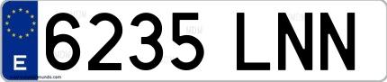 Ejemplo de matrícula española 6235 LNN