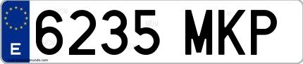 Ejemplo de matrícula española 6235 MKP