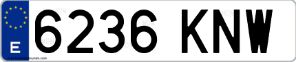 Ejemplo de matrícula de coche ordinaria 6236 KNW