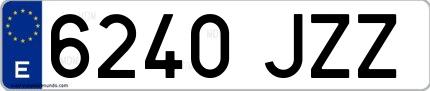Ejemplo de matrícula española 6240 JZZ