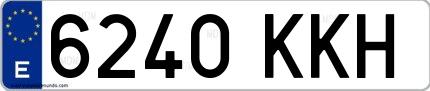Ejemplo de matrícula española 6240 KKH