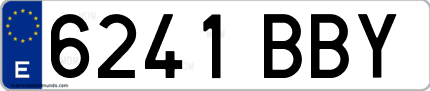 Ejemplo de matrícula de coche ordinaria 6241 BBY