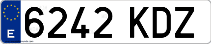 Ejemplo de matrícula de coche ordinaria 6242 KDZ