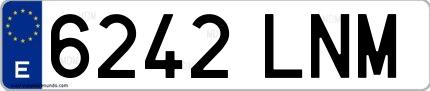 Ejemplo de matrícula española 6242 LNM
