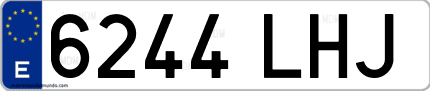 Ejemplo de matrícula de coche ordinaria 6244 LHJ