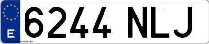 Ejemplo de matrícula española 6244 NLJ