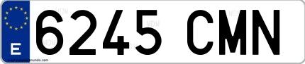 Ejemplo de matrícula española 6245 CMN