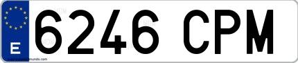 Ejemplo de matrícula española 6246 CPM