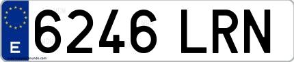 Ejemplo de matrícula española 6246 LRN