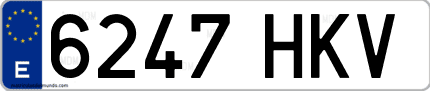 Ejemplo de matrícula de coche ordinaria 6247 HKV