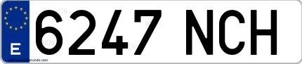 Ejemplo de matrícula española 6247 NCH