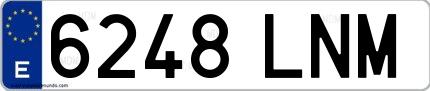 Ejemplo de matrícula española 6248 LNM