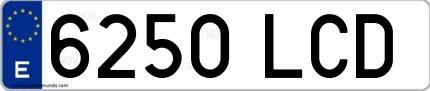 Ejemplo de matrícula española 6250 LCD