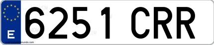 Ejemplo de matrícula española 6251 CRR