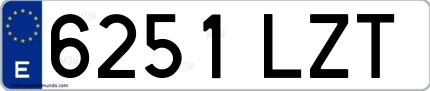 Ejemplo de matrícula española 6251 LZT