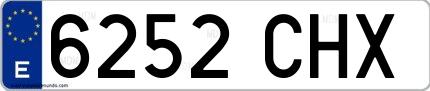 Ejemplo de matrícula española 6252 CHX