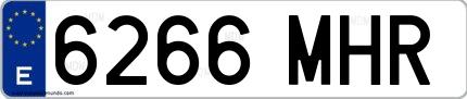 Ejemplo de matrícula española 6266 MHR