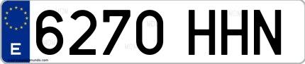 Ejemplo de matrícula española 6270 HHN