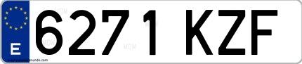 Ejemplo de matrícula española 6271 KZF