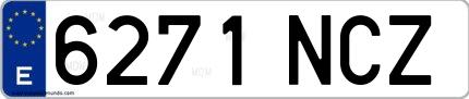 Ejemplo de matrícula española 6271 NCZ