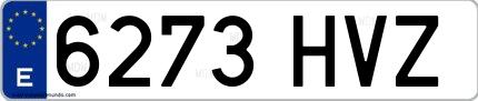 Ejemplo de matrícula española 6273 HVZ