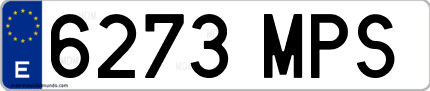 Ejemplo de matrícula de coche ordinaria 6273 MPS