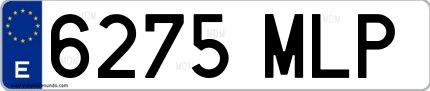 Ejemplo de matrícula española 6275 MLP