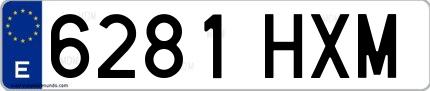 Ejemplo de matrícula española 6281 HXM