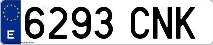Ejemplo de matrícula española 6293 CNK