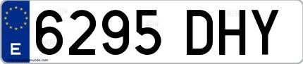 Ejemplo de matrícula española 6295 DHY