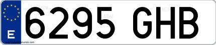 Ejemplo de matrícula española 6295 GHB