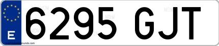 Ejemplo de matrícula española 6295 GJT