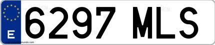 Ejemplo de matrícula española 6297 MLS