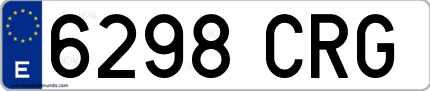 Ejemplo de matrícula de coche ordinaria 6298 CRG