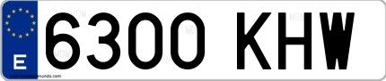 Ejemplo de matrícula española 6300 KHW