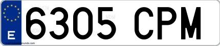 Ejemplo de matrícula española 6305 CPM