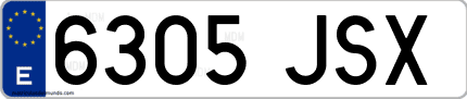 Ejemplo de matrícula de coche ordinaria 6305 JSX