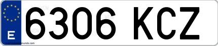 Ejemplo de matrícula española 6306 KCZ