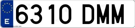 Ejemplo de matrícula española 6310 DMM