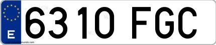 Ejemplo de matrícula española 6310 FGC
