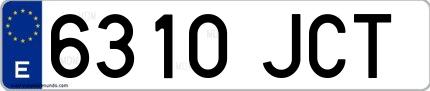 Ejemplo de matrícula española 6310 JCT